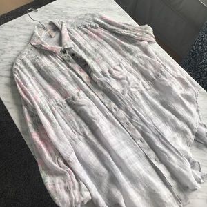 Free People Floral Button Down