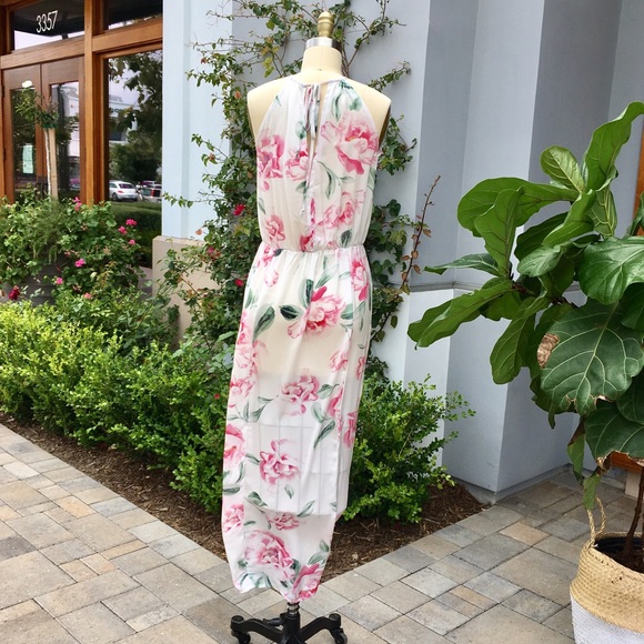Floral Halter Dress with M Slit - Picture 2 of 2