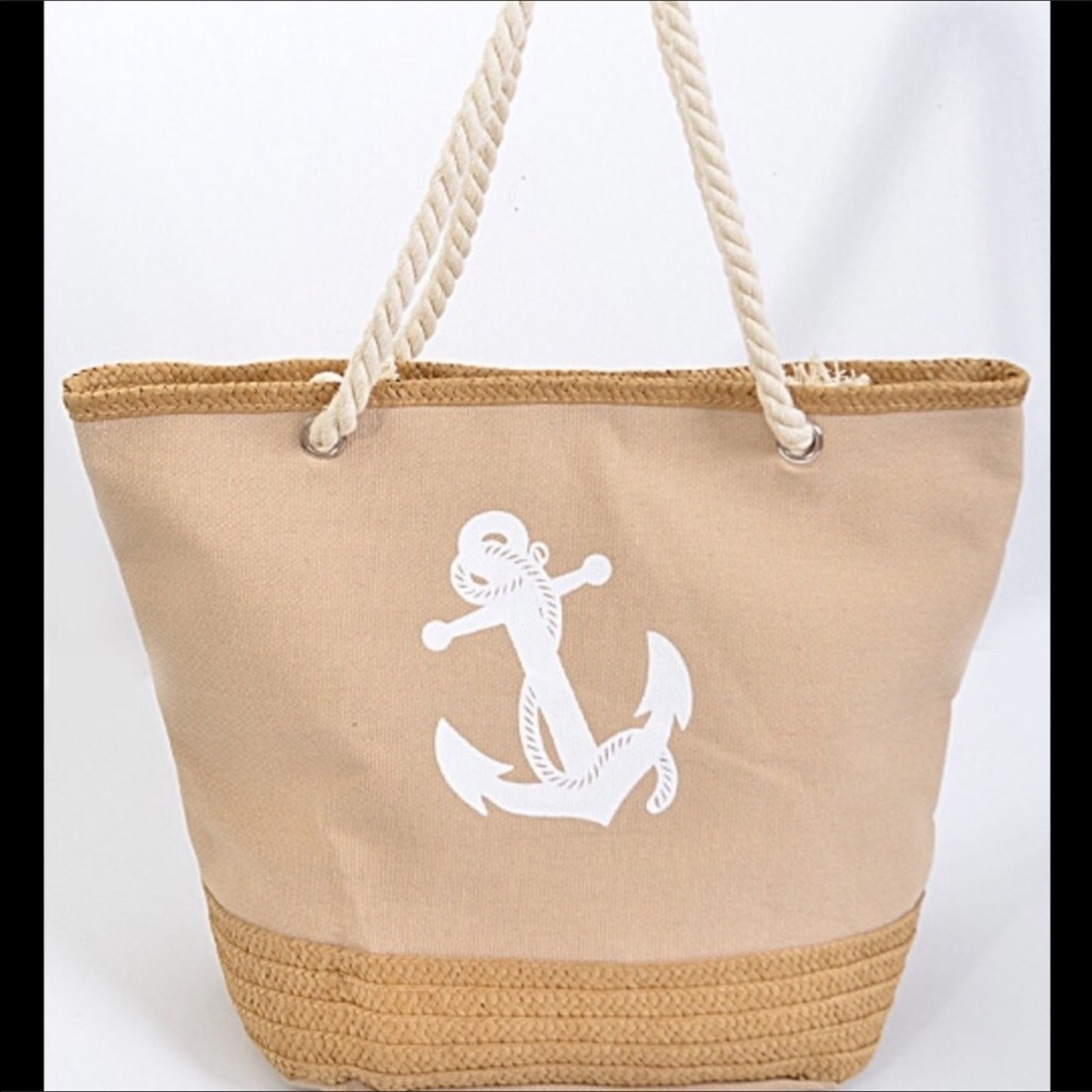 🔥SALE🔥☀️SUMMER STRAW LARGE ANCHOR TOTE☀️