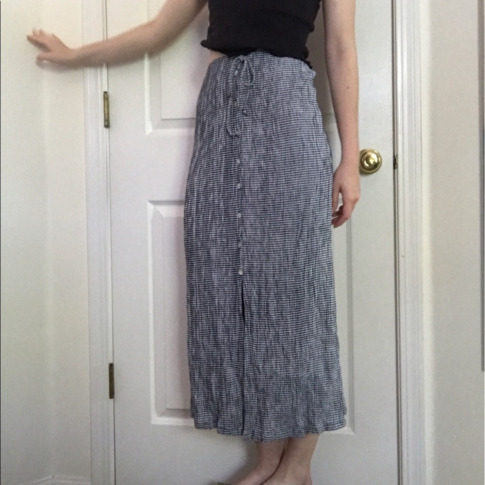 Button front midi skirt