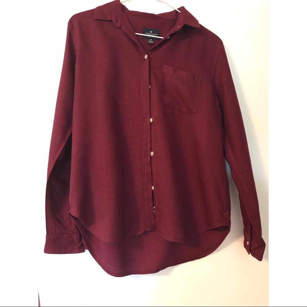 Burgundy American Eagle Button Down