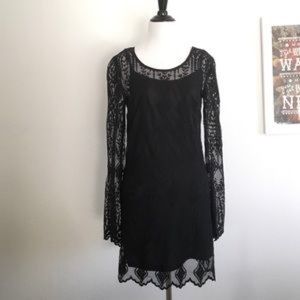 Ecoté black lace overlay dress