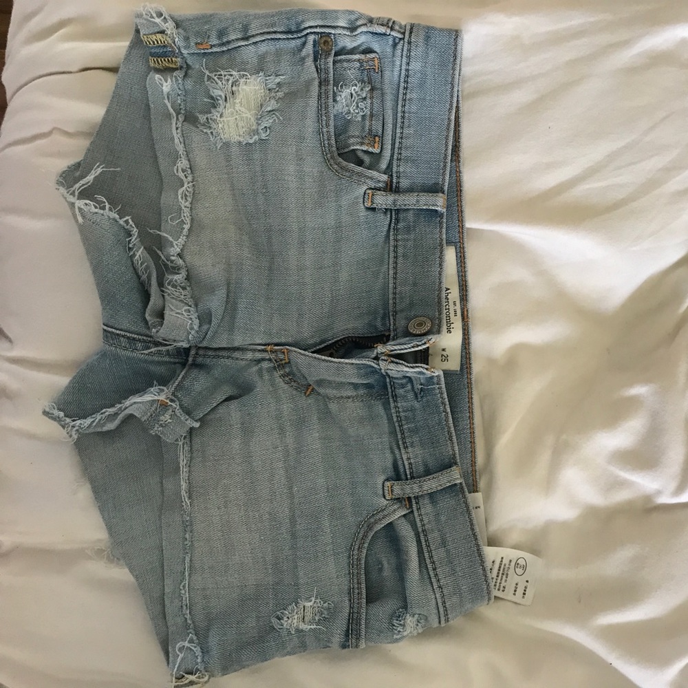 Abercrombie light blue jean shorts