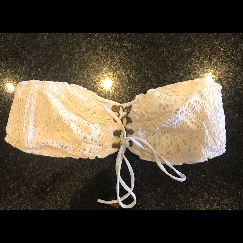 White Crochet Bathing Suit Top