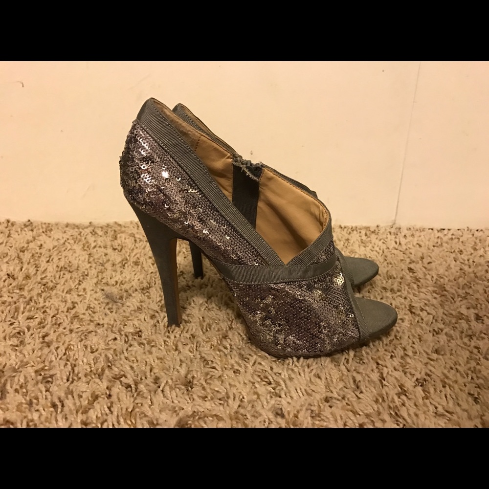 Grey sequin shoes