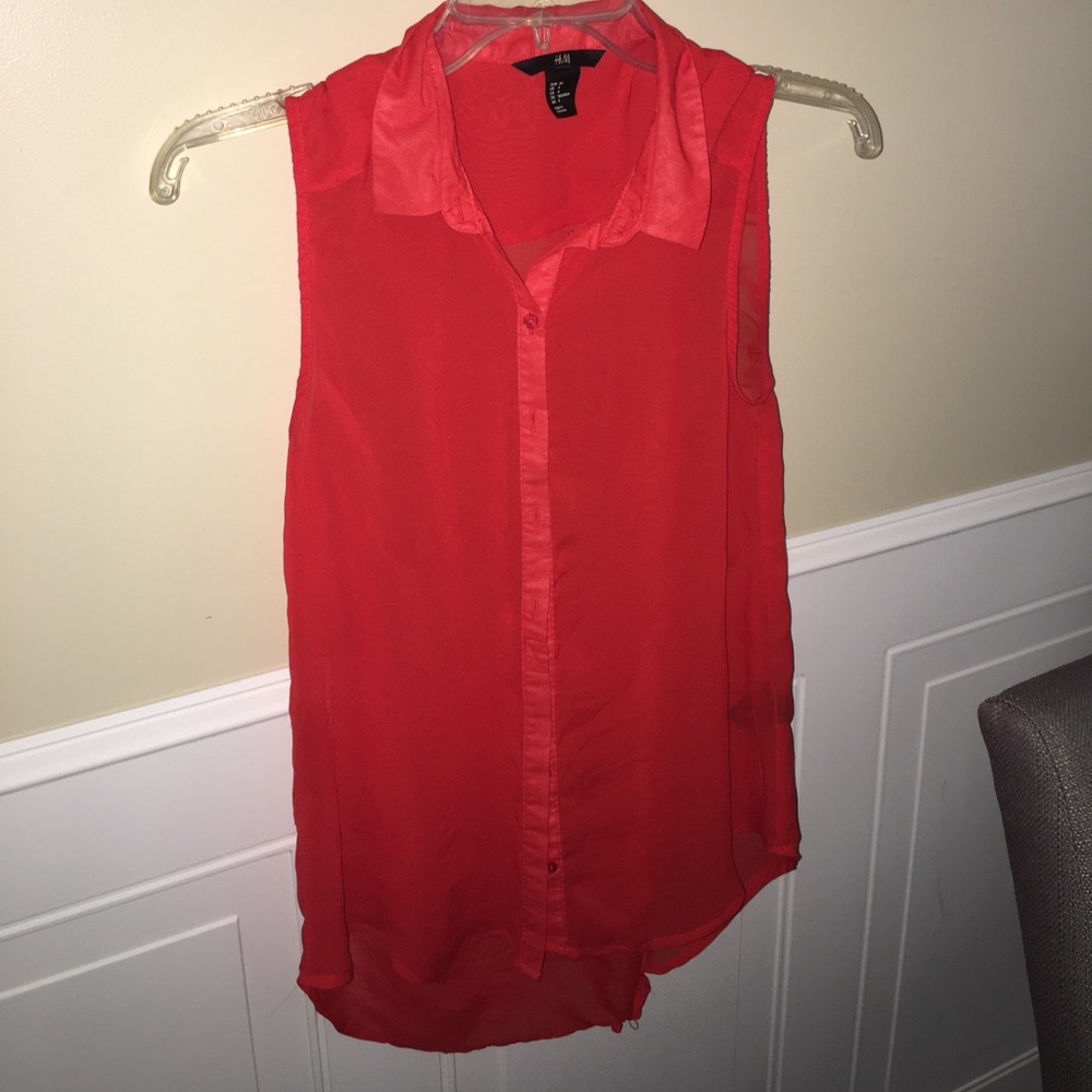 Sheer red/orange blouse
