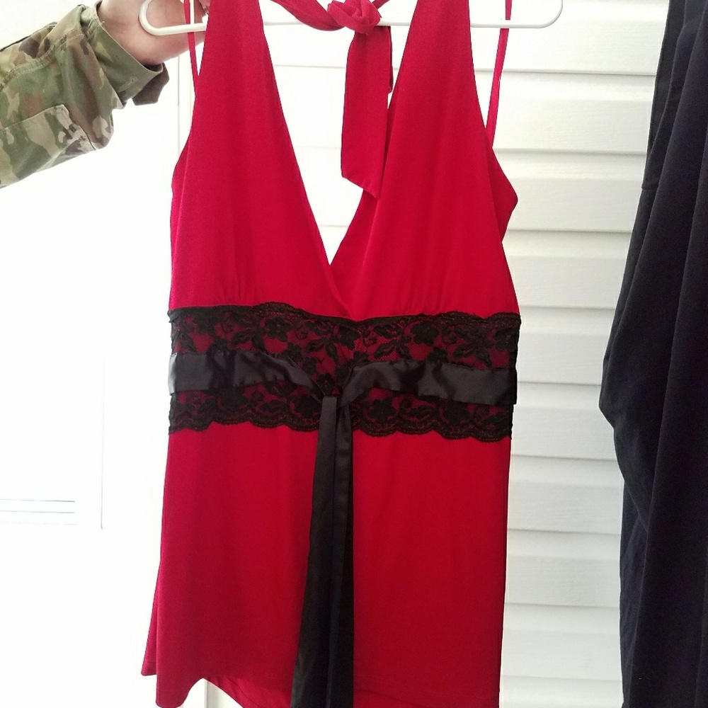 3x RED halter top babydoll