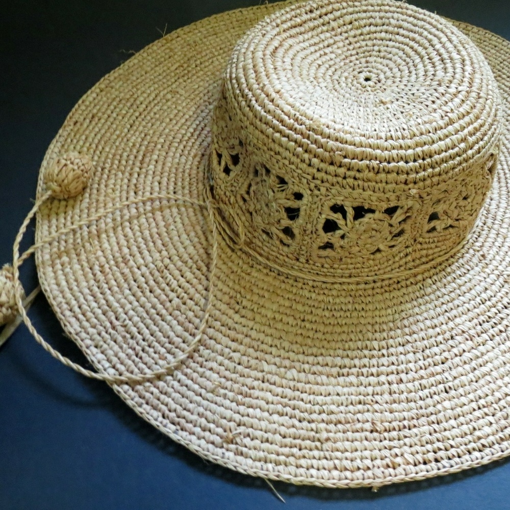 Kooringal 100% raffia beach sun hat adjustable