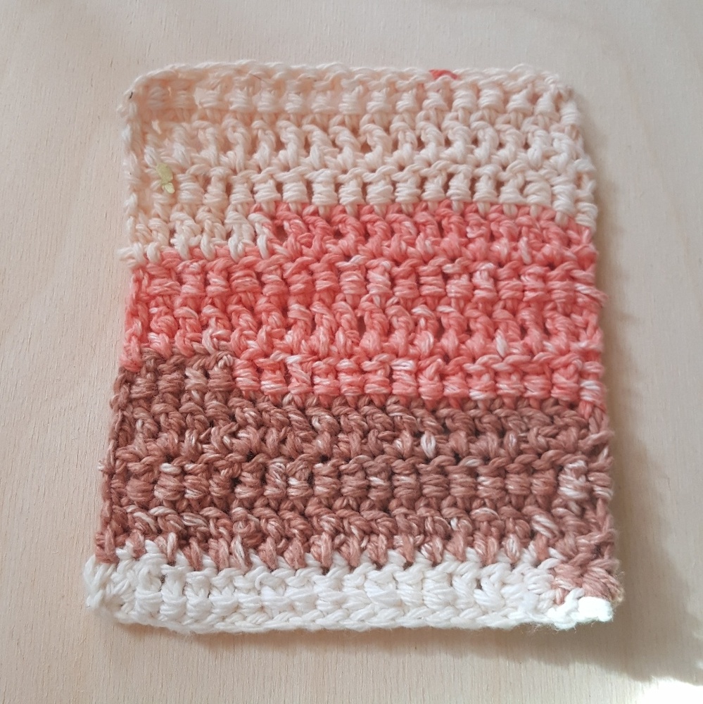 Miniature Dollhouse Chrochet blanket Peach brown