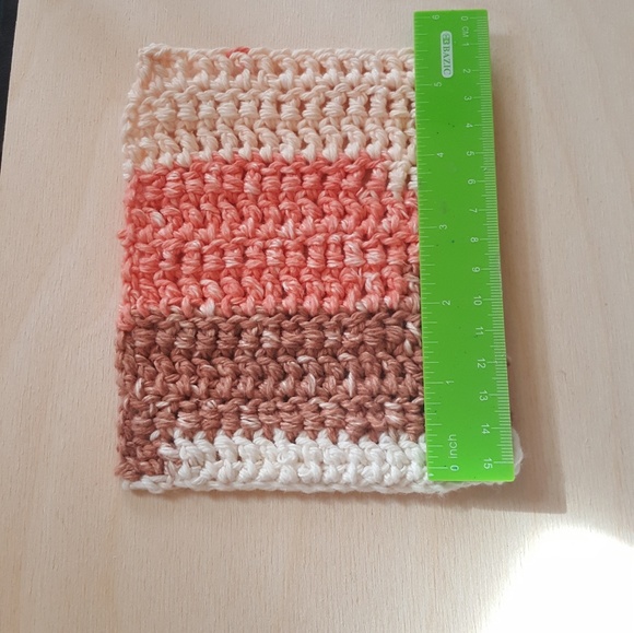 Miniature Dollhouse Chrochet blanket Peach brown - Picture 2 of 4