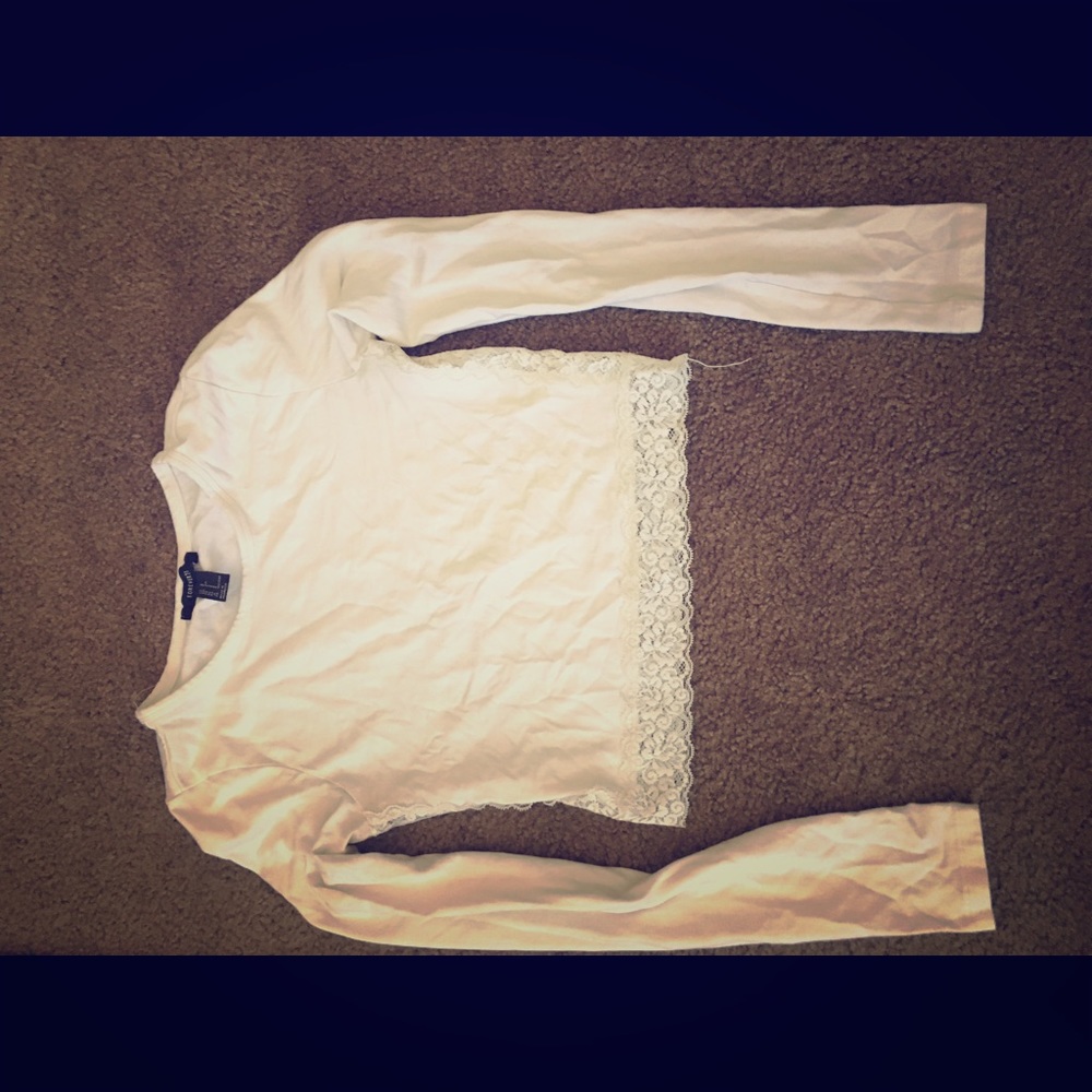 White, lace crop top from forever 21