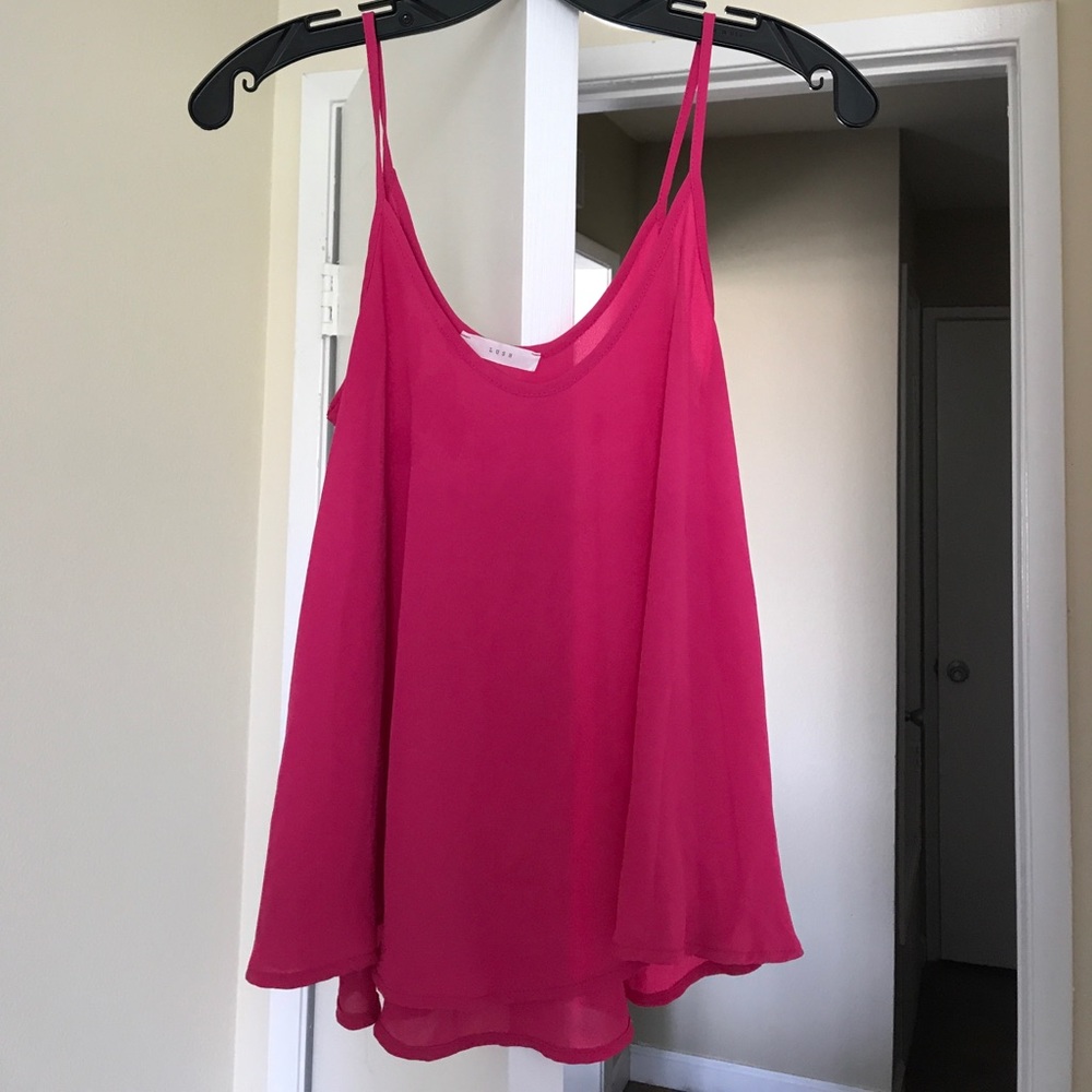 Fuchsia chiffon tank blouse