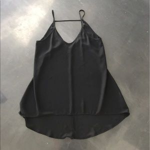 Lush sheer black high low tank