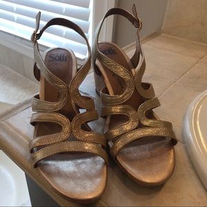Softt gold wedge sandals