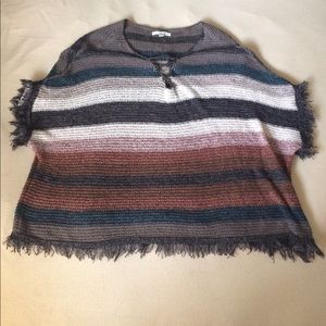 American Eagle woven poncho sweater