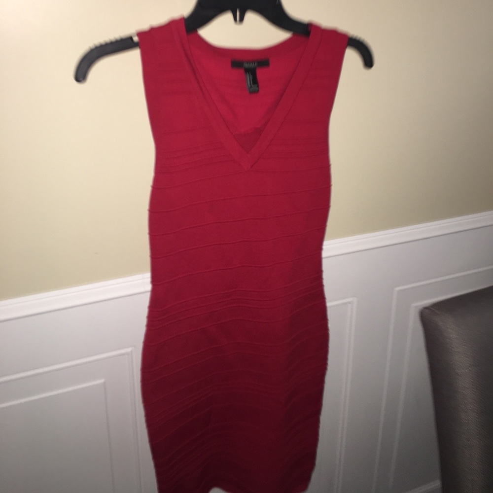 Red strappy back bodycon dress