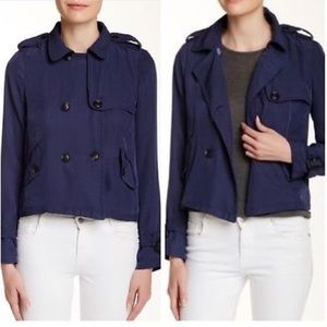 NWOT! Harlow & Graham Navy Short Trench
