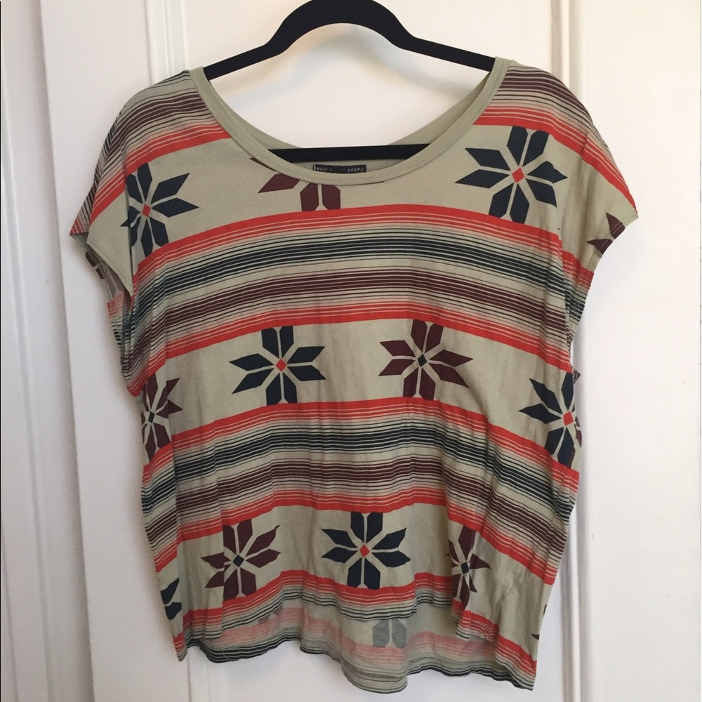 Urban Outfitters Green Tribal Design T-Shirt