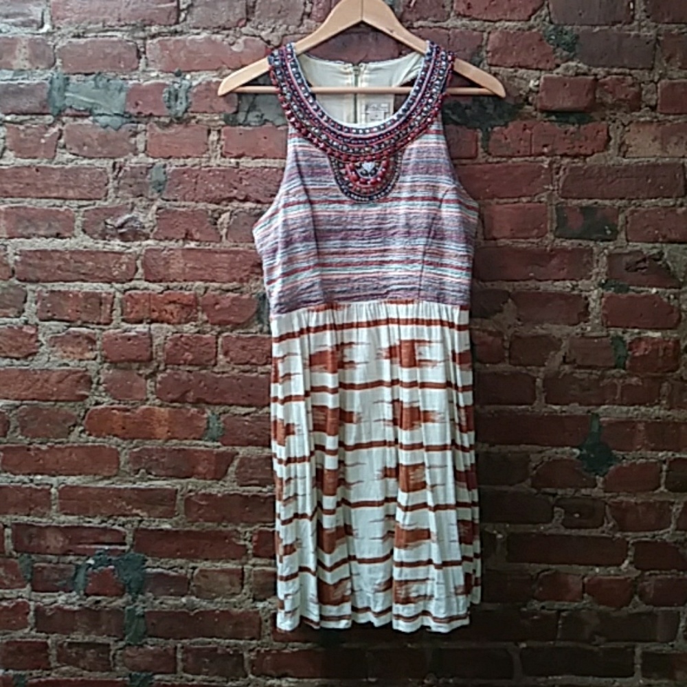 Lucky Brand beaded collar sun dress