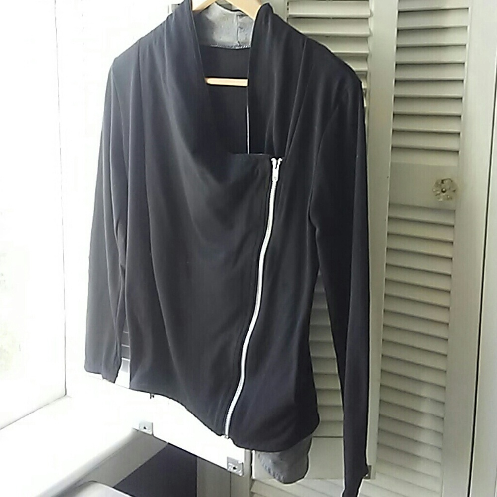 Black and Gray Moto style jacket - Picture 2 of 3