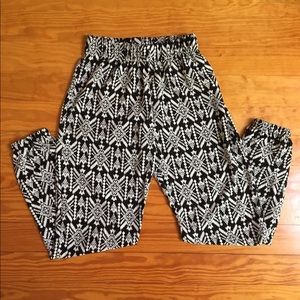 Black and white patterned pants