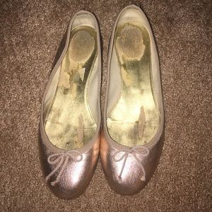 J crew rose gold flats