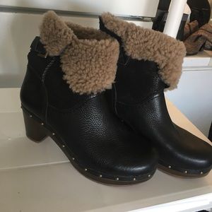 Furry Ugg heels booties