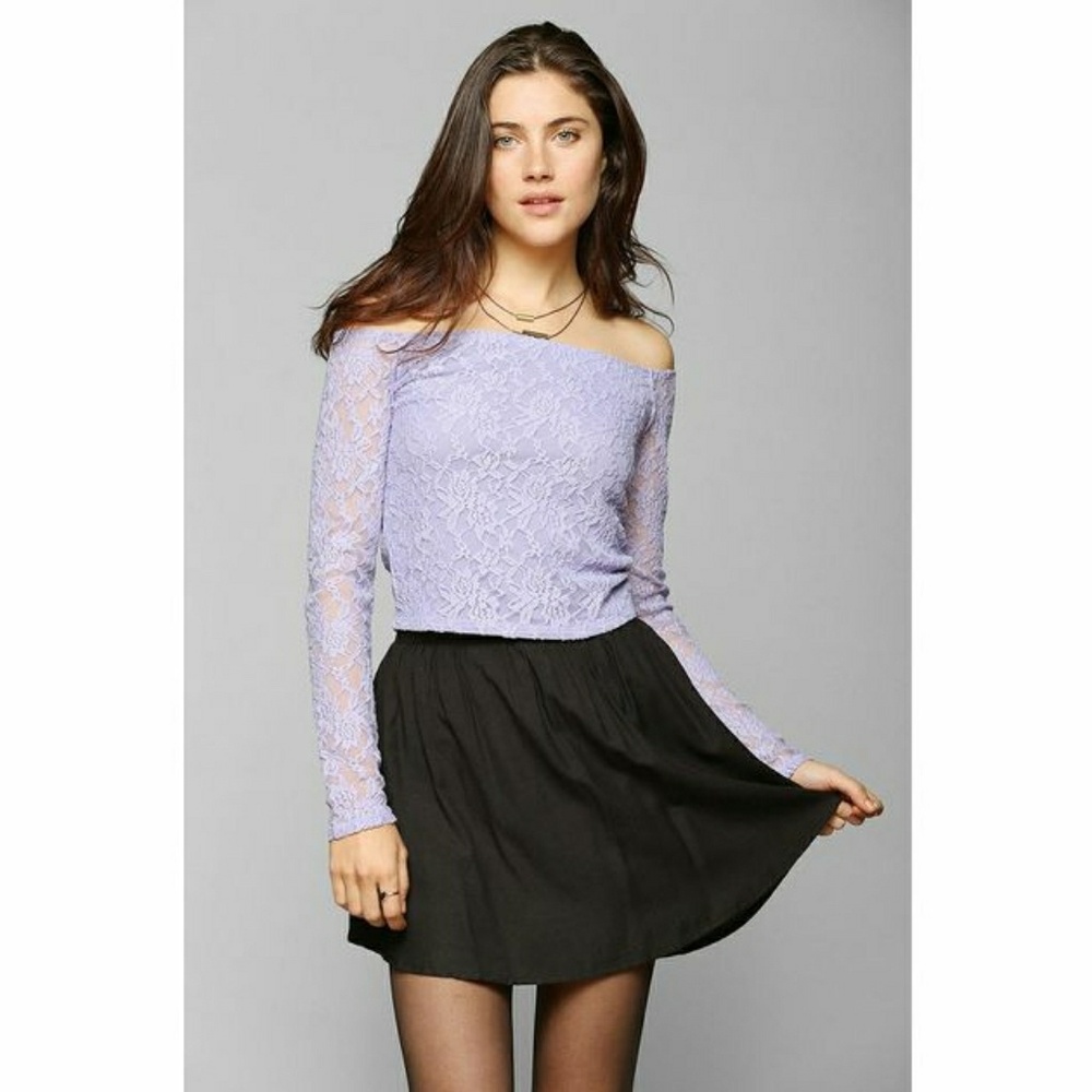 Kimchi Blue Scoopneck Violet Crop Top