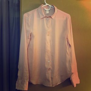 Silk button up peach