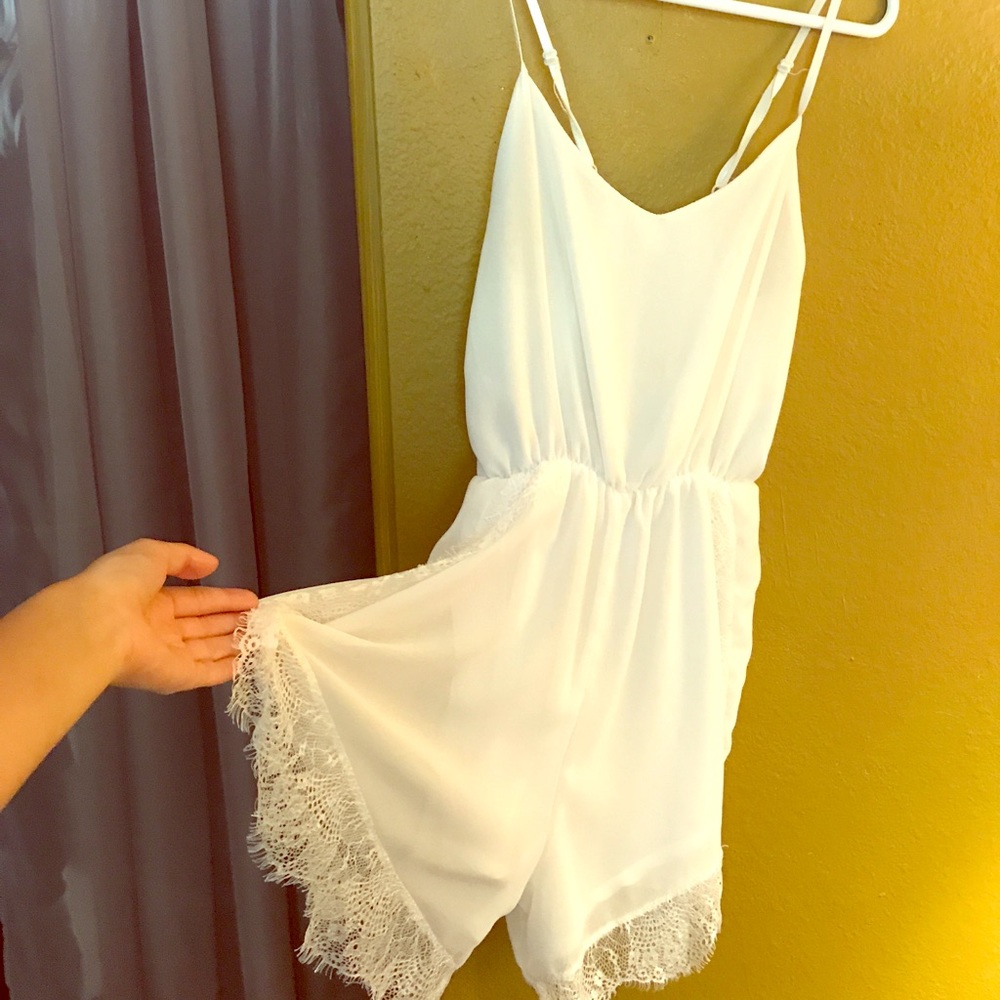 White lace romper
