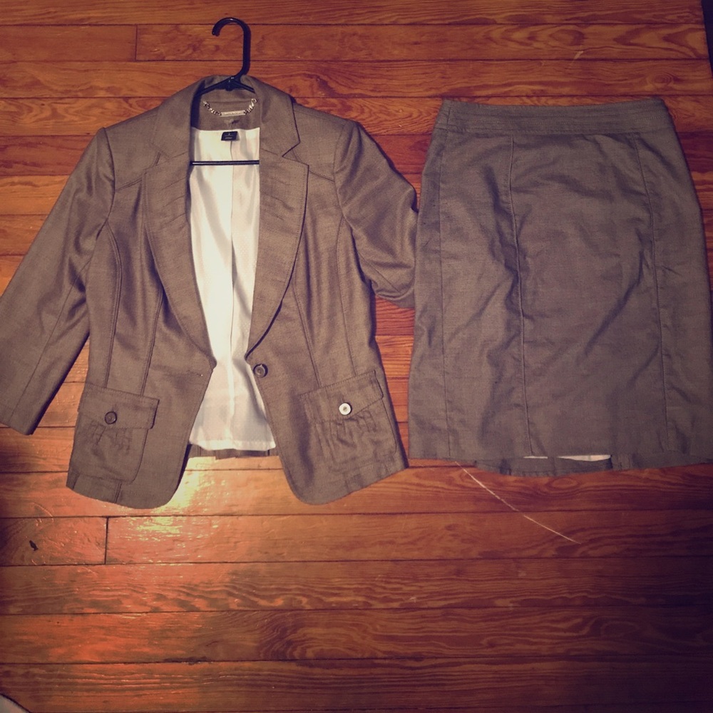 Beige Skirt and Blazer Suit