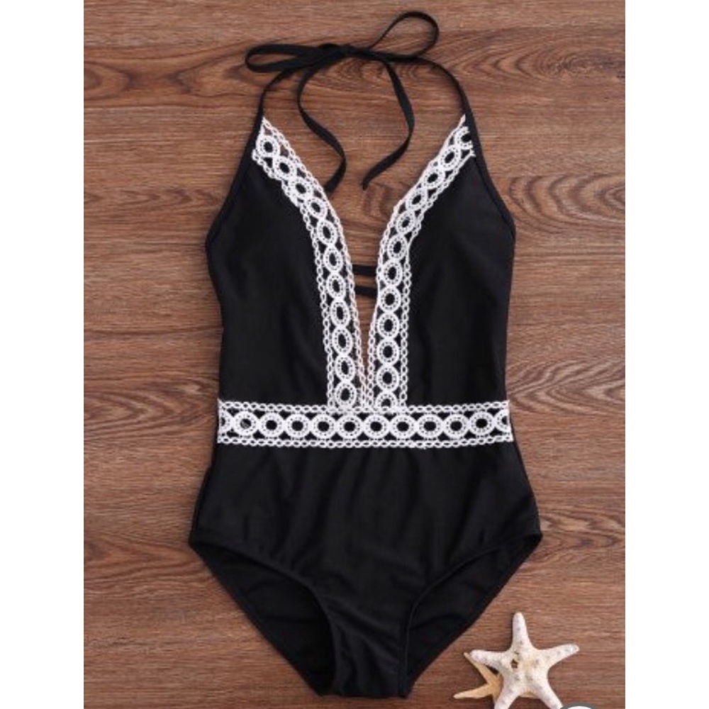 NEW deep v one piece monokini one piece swim suit