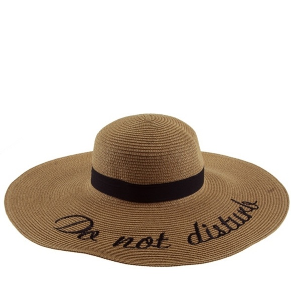 Floppy Summer beach straw hat embroidered - Picture 3 of 3