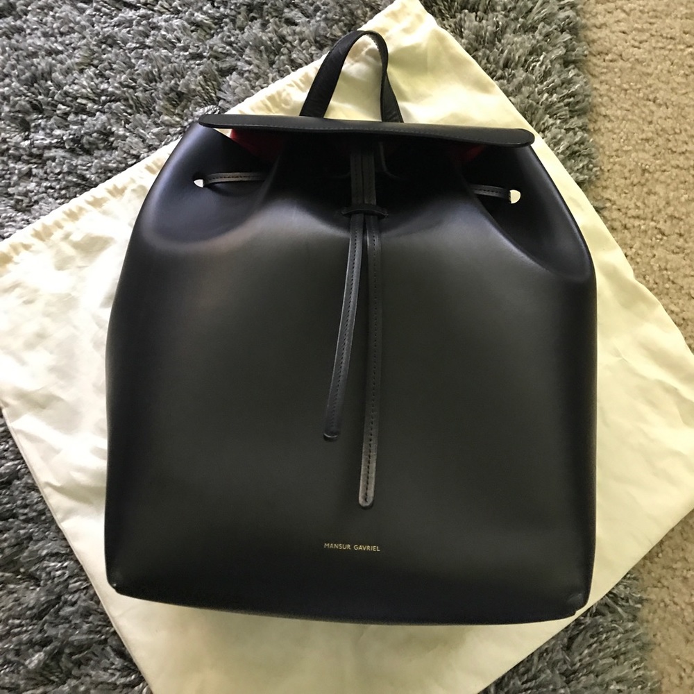 Mansur Gavriel Black Leather Backpack