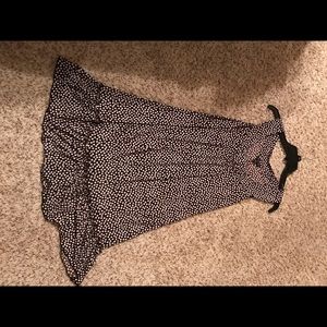 Brown polka dot casual dress