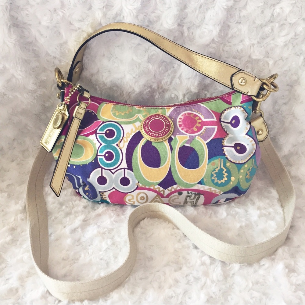 Rare Coach Poppy Pop C Grafitti Crossbody Hobo