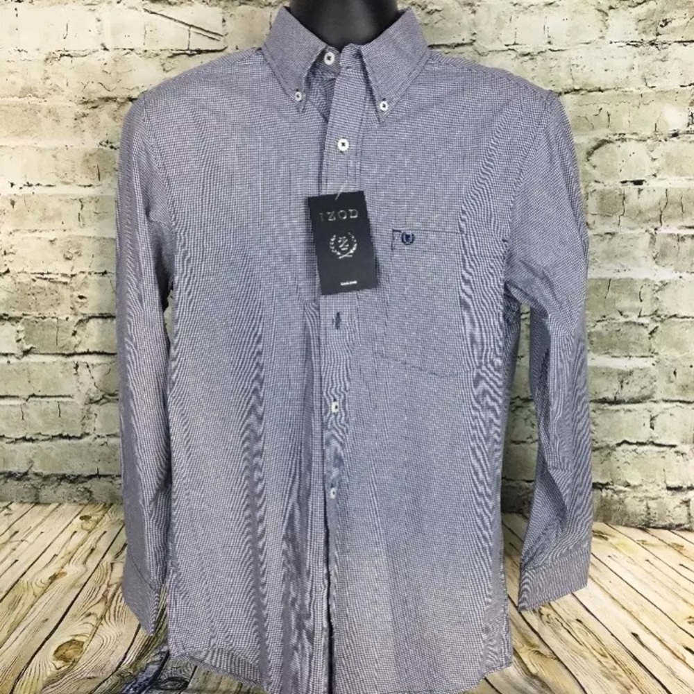 NWT IZOD Plaid Short Sleeve Dress Shirt