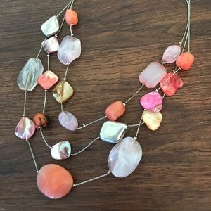 Coral 3 tiered necklace