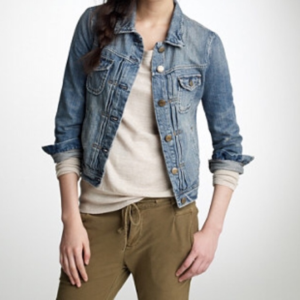 J. Crew Nolita Distressed Light Denim Jacket
