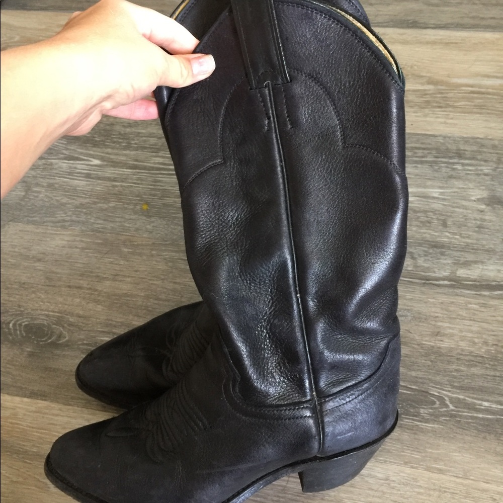 Vintage black cowgirl boots