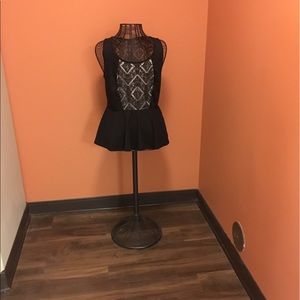 Lace peplum shirt