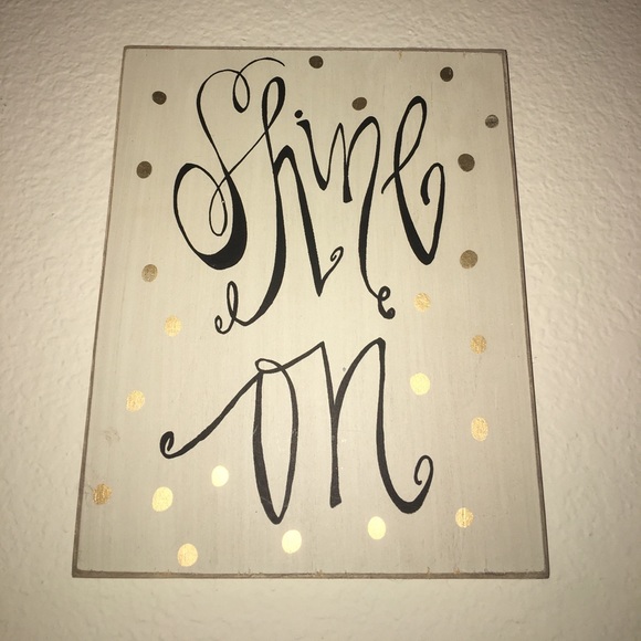 Wood Wall Decoration "Shine On" saying - Picture 1 of 1