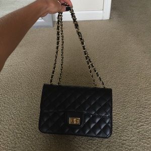 Black quilted bag