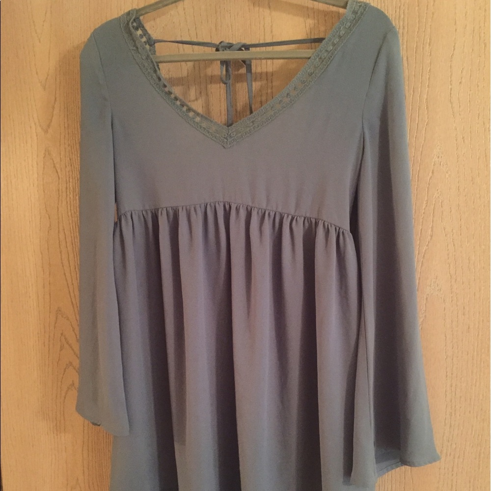 Blue Peasant Dress