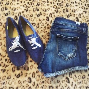 Navy Blue Eyelet Lace Keds