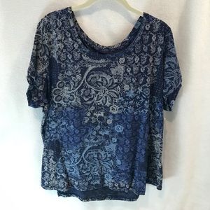 Blue Patterned Tee-Shirt