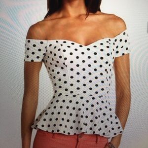 Charlotte Russe polka dot peplum top