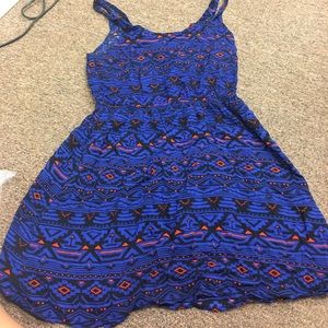 Blue and orange patterned sundress
