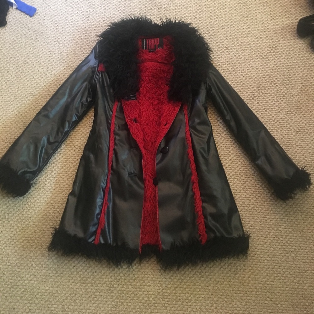 Fur and leather coat