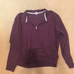 VS Pink hoodless half zip